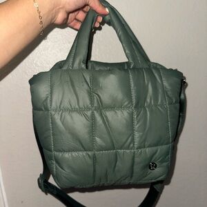 Small Green Lululemon puffer Tote Bag